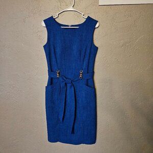 ELLEN TRACY Cobalt Blue Business Casual Sheath Dress Size 2